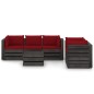 vidaXL Muebles de jardín 6 piezas con cojines madera impregnada gris vidaXL Muebles de jardín 6 piezas con cojines madera impregnada gris
