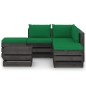 vidaXL Muebles de jardín 6 piezas con cojines madera impregnada gris vidaXL Muebles de jardín 6 piezas con cojines madera impregnada gris