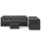 vidaXL Muebles de jardín 6 piezas con cojines madera impregnada gris vidaXL Muebles de jardín 6 piezas con cojines madera impregnada gris