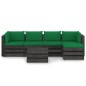 vidaXL Muebles de jardín 6 piezas con cojines madera impregnada gris vidaXL Muebles de jardín 6 piezas con cojines madera impregnada gris