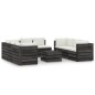 vidaXL Muebles de jardín 9 piezas con cojines madera impregnada gris vidaXL Muebles de jardín 9 piezas con cojines madera impregnada gris
