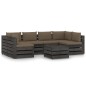 vidaXL Muebles de jardín 7 piezas con cojines madera impregnada gris vidaXL Muebles de jardín 7 piezas con cojines madera impregnada gris