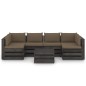 vidaXL Muebles de jardín 7 piezas con cojines madera impregnada gris vidaXL Muebles de jardín 7 piezas con cojines madera impregnada gris