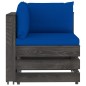 vidaXL Muebles de jardín 7 piezas con cojines madera impregnada gris vidaXL Muebles de jardín 7 piezas con cojines madera impregnada gris