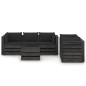 vidaXL Muebles de jardín 6 piezas con cojines madera impregnada gris vidaXL Muebles de jardín 6 piezas con cojines madera impregnada gris