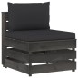 vidaXL Muebles de jardín 6 piezas con cojines madera impregnada gris vidaXL Muebles de jardín 6 piezas con cojines madera impregnada gris