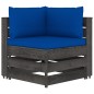 vidaXL Muebles de jardín 6 piezas con cojines madera impregnada gris vidaXL Muebles de jardín 6 piezas con cojines madera impregnada gris