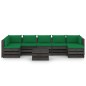 vidaXL Muebles de jardín 8 piezas con cojines madera impregnada gris