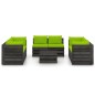 vidaXL Muebles de jardín 9 piezas con cojines madera impregnada gris vidaXL Muebles de jardín 9 piezas con cojines madera impregnada gris