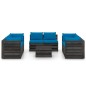 vidaXL Muebles de jardín 9 piezas con cojines madera impregnada gris vidaXL Muebles de jardín 9 piezas con cojines madera impregnada gris