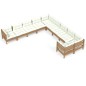 vidaXL Muebles de jardín 10 pzas y cojines madera de pino marrón miel vidaXL Muebles de jardín 10 pzas y cojines madera de pino marrón miel