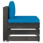 vidaXL Muebles de jardín 9 piezas con cojines madera impregnada gris vidaXL Muebles de jardín 9 piezas con cojines madera impregnada gris
