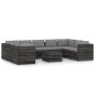 vidaXL Muebles de jardín 10 piezas con cojines madera impregnada gris vidaXL Muebles de jardín 10 piezas con cojines madera impregnada gris