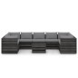 vidaXL Muebles de jardín 10 piezas con cojines madera impregnada gris vidaXL Muebles de jardín 10 piezas con cojines madera impregnada gris