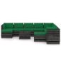 vidaXL Muebles de jardín 12 piezas con cojines madera impregnada gris vidaXL Muebles de jardín 12 piezas con cojines madera impregnada gris