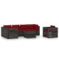 vidaXL Muebles de jardín 7 piezas con cojines madera impregnada gris vidaXL Muebles de jardín 7 piezas con cojines madera impregnada gris
