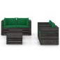 vidaXL Muebles de jardín 6 piezas con cojines madera impregnada gris vidaXL Muebles de jardín 6 piezas con cojines madera impregnada gris