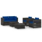 vidaXL Muebles de jardín 6 piezas con cojines madera impregnada gris vidaXL Muebles de jardín 6 piezas con cojines madera impregnada gris
