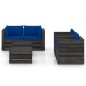 vidaXL Muebles de jardín 6 piezas con cojines madera impregnada gris vidaXL Muebles de jardín 6 piezas con cojines madera impregnada gris