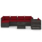 vidaXL Muebles de jardín 7 piezas con cojines madera impregnada gris vidaXL Muebles de jardín 7 piezas con cojines madera impregnada gris