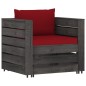 vidaXL Muebles de jardín 7 piezas con cojines madera impregnada gris vidaXL Muebles de jardín 7 piezas con cojines madera impregnada gris