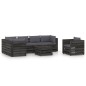 vidaXL Muebles de jardín 7 piezas con cojines madera impregnada gris vidaXL Muebles de jardín 7 piezas con cojines madera impregnada gris