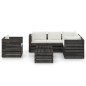 vidaXL Muebles de jardín 8 piezas con cojines madera impregnada gris vidaXL Muebles de jardín 8 piezas con cojines madera impregnada gris