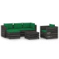 vidaXL Muebles de jardín 6 piezas con cojines madera impregnada gris vidaXL Muebles de jardín 6 piezas con cojines madera impregnada gris