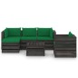 vidaXL Muebles de jardín 6 piezas con cojines madera impregnada gris vidaXL Muebles de jardín 6 piezas con cojines madera impregnada gris