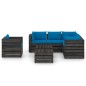 vidaXL Muebles de jardín 8 piezas con cojines madera impregnada gris vidaXL Muebles de jardín 8 piezas con cojines madera impregnada gris