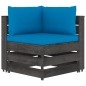 vidaXL Muebles de jardín 8 piezas con cojines madera impregnada gris vidaXL Muebles de jardín 8 piezas con cojines madera impregnada gris