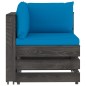 vidaXL Muebles de jardín 8 piezas con cojines madera impregnada gris vidaXL Muebles de jardín 8 piezas con cojines madera impregnada gris