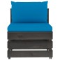 vidaXL Muebles de jardín 8 piezas con cojines madera impregnada gris vidaXL Muebles de jardín 8 piezas con cojines madera impregnada gris