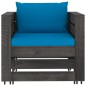 vidaXL Muebles de jardín 8 piezas con cojines madera impregnada gris vidaXL Muebles de jardín 8 piezas con cojines madera impregnada gris
