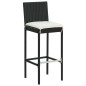 vidaXL Set muebles bar jardín 3 piezas y cojines ratán sintético negro vidaXL Set muebles bar jardín 3 piezas y cojines ratán sintético negro