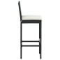 vidaXL Set muebles bar jardín 3 piezas y cojines ratán sintético negro vidaXL Set muebles bar jardín 3 piezas y cojines ratán sintético negro