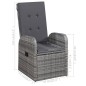 vidaXL Juego de comedor para jardín 3 piezas gris vidaXL Juego de comedor para jardín 3 piezas gris