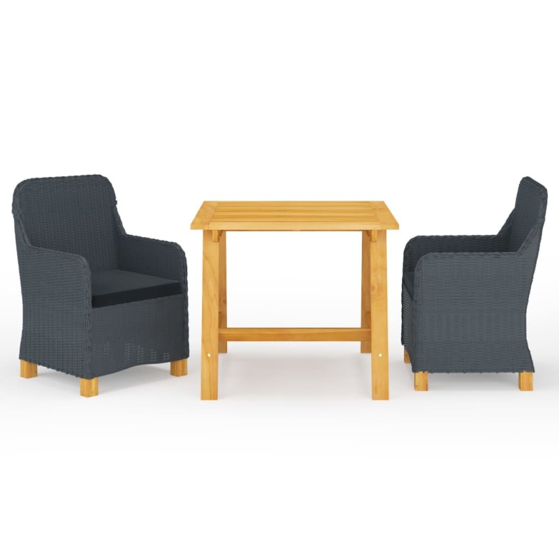 vidaXL Juego de comedor para jardín 3 piezas gris oscuro vidaXL Juego de comedor para jardín 3 piezas gris oscuro