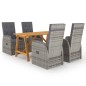 vidaXL Juego de comedor para jardín 5 piezas gris vidaXL Juego de comedor para jardín 5 piezas gris