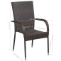 vidaXL Juego de comedor para jardín 3 piezas marrón vidaXL Juego de comedor para jardín 3 piezas marrón