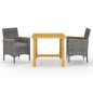 vidaXL Juego de comedor de jardín de 3 piezas gris vidaXL Juego de comedor de jardín de 3 piezas gris