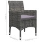 vidaXL Juego de comedor de jardín de 3 piezas gris vidaXL Juego de comedor de jardín de 3 piezas gris