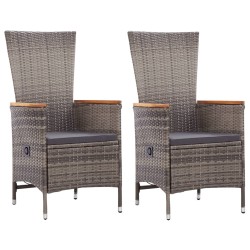 vidaXL Juego de comedor para jardín 3 piezas gris