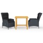 vidaXL Juego de comedor para jardín 3 piezas gris oscuro vidaXL Juego de comedor para jardín 3 piezas gris oscuro
