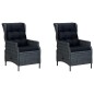 vidaXL Juego de comedor para jardín 3 piezas gris oscuro vidaXL Juego de comedor para jardín 3 piezas gris oscuro