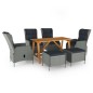 vidaXL Juego de comedor para jardín de 7 piezas gris claro vidaXL Juego de comedor para jardín de 7 piezas gris claro