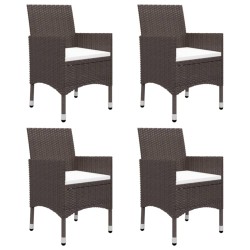 vidaXL Juego de comedor para jardín de 5 piezas marrón