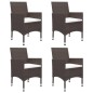 vidaXL Juego de comedor para jardín de 5 piezas marrón