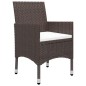 vidaXL Juego de comedor para jardín de 5 piezas marrón