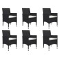 vidaXL Juego de comedor de jardín 7 piezas negro vidaXL Juego de comedor de jardín 7 piezas negro